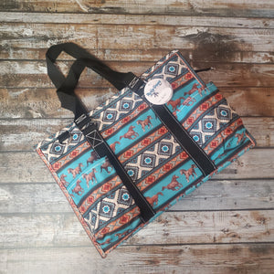 Aztec Blue Horse Med Utility Tote - My Wyo Designs