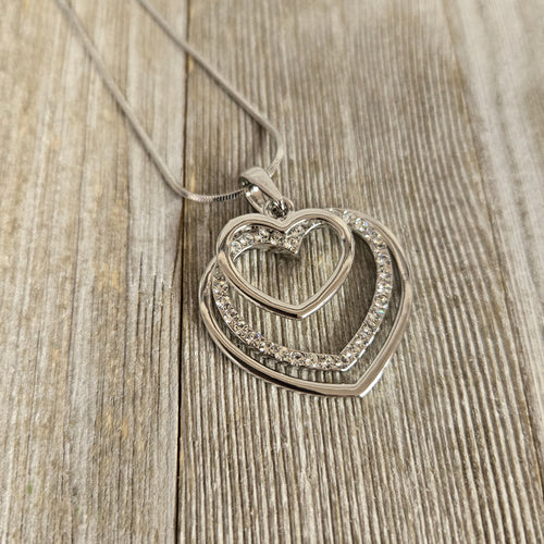 Triple Layered Heart Necklace - My Wyo Designs