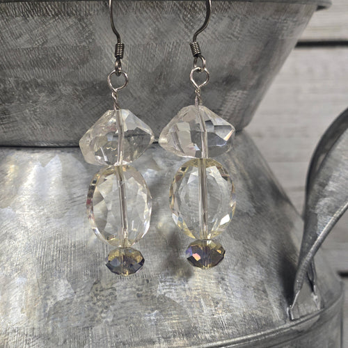 Trapezoid & Oval Crystal Drop Earrings - My Wyo Designs