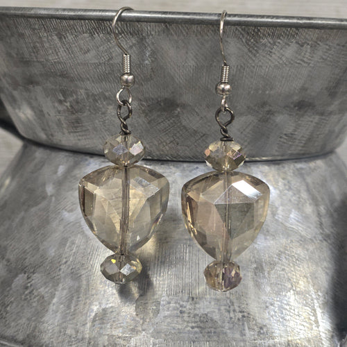 Inverted Champagne Trillion Crystal Drop Earring - My Wyo Designs