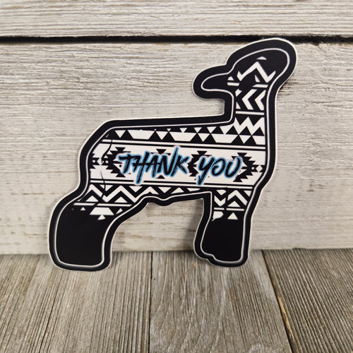 Aztec Show Lamb ~Thank You~ Decal Sticker - My Wyo Designs