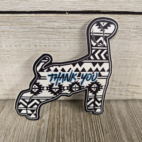 Aztec Show Goat ~Thank You~ Decal Sticker - My Wyo Designs