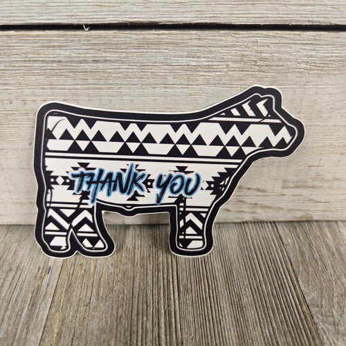 Aztec Show Steer ~Thank You~ Decal Sticker - My Wyo Designs