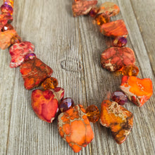 Orange Sea Sediment Chunky Fingers Stone Necklace - My Wyo Designs