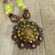 Volcano & Purple Nugget Copper Concho Necklace - My Wyo Designs