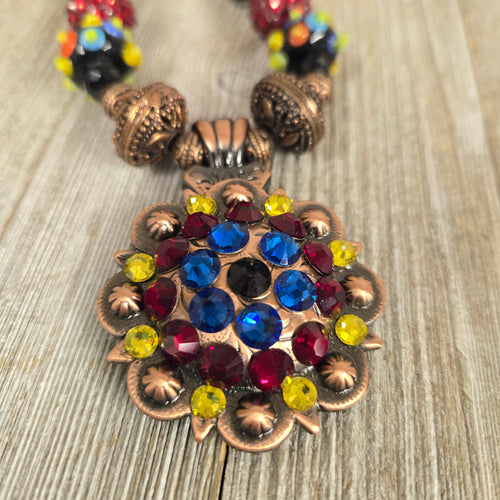 Primary Bright Copper Concho Necklace - My Wyo Designs