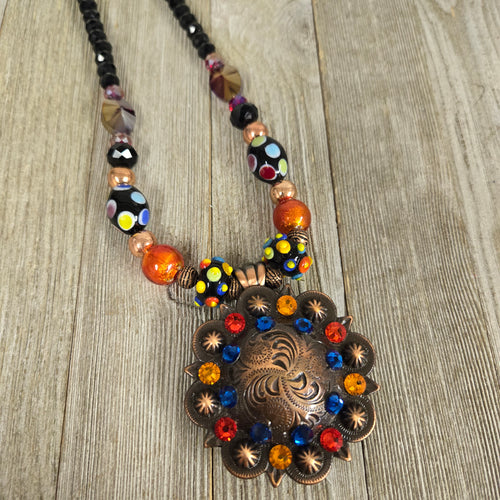 Desert Bright Copper Concho Necklace - My Wyo Designs