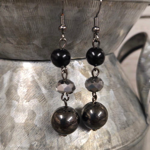 Three Stone & Pearl drop earrings - My Wyo Designs