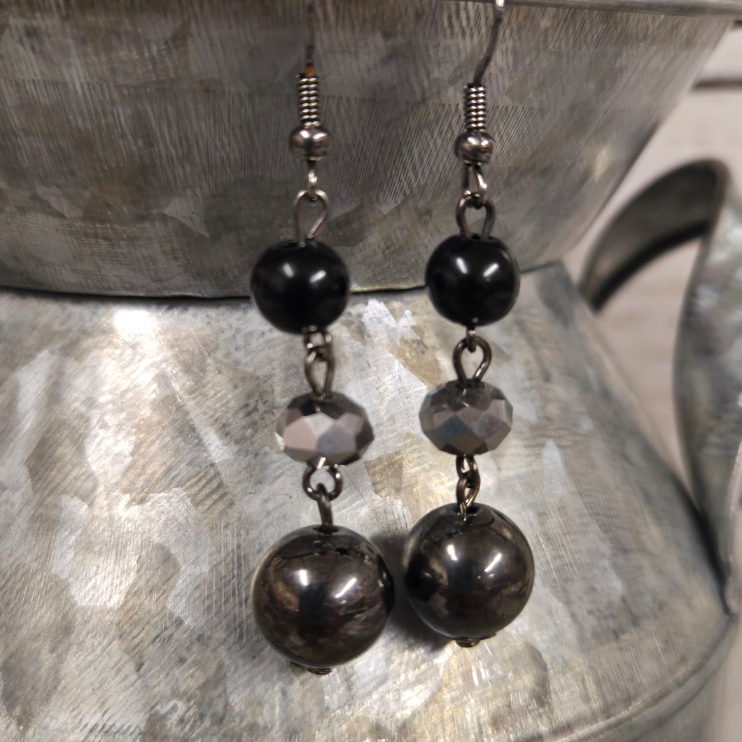 Three Stone & Pearl drop earrings - My Wyo Designs