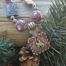 Barbie Pink & Leopard Bucking Horse & Rider Necklace - My Wyo Designs