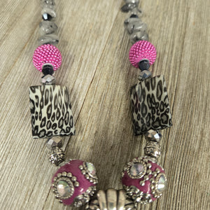Barbie Pink & Leopard Bucking Horse & Rider Necklace - My Wyo Designs