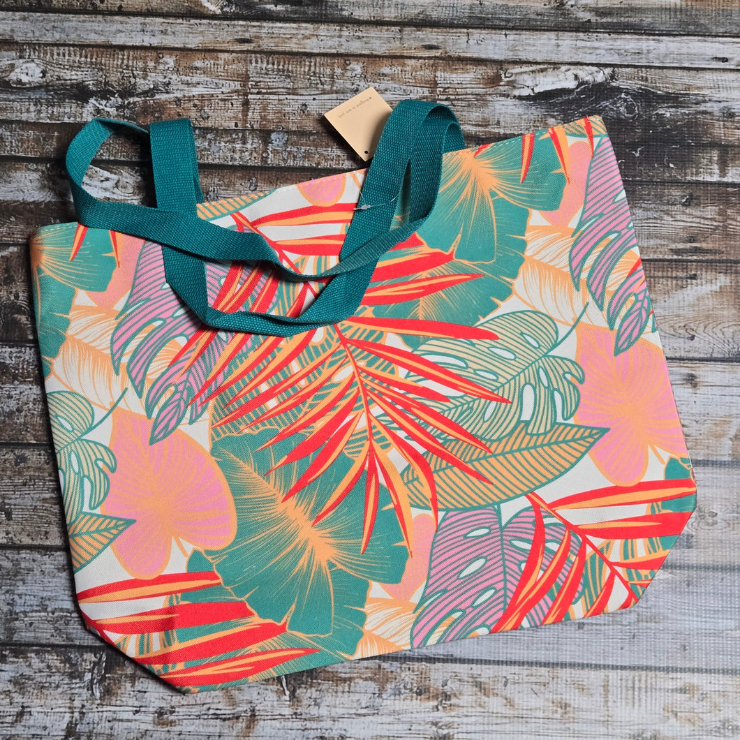 Hawaiian Print Lake Tote ~ Coral & Orange - My Wyo Designs