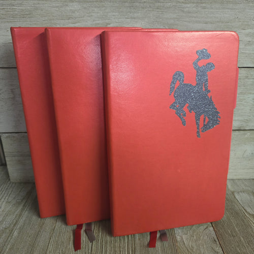 Big Bucking Horse Note Pad w/pen ~ Pearl Red/Gunmetal