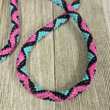 Nepal Beaded Tube Necklace ~Magenta & Teal - My Wyo Designs
