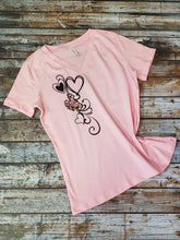 Swirling Hearts Cheetah & Floral Bucking Horse V'neck Tee ~Wild at Heart - My Wyo Designs