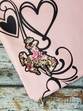 Swirling Hearts Cheetah & Floral Bucking Horse V'neck Tee ~Wild at Heart - My Wyo Designs