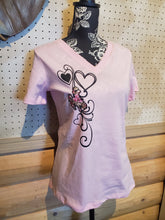 Swirling Hearts Cheetah & Floral Bucking Horse V'neck Tee ~Wild at Heart - My Wyo Designs