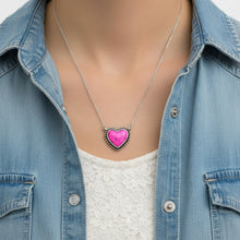 Hot Pink Stone Western Heart Necklace - My Wyo Designs