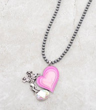 Cowgirl Horse Heart Necklace