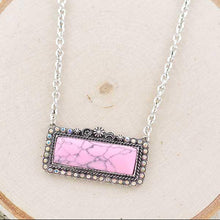 Pink Turquoise Stone Ball-Bar necklace