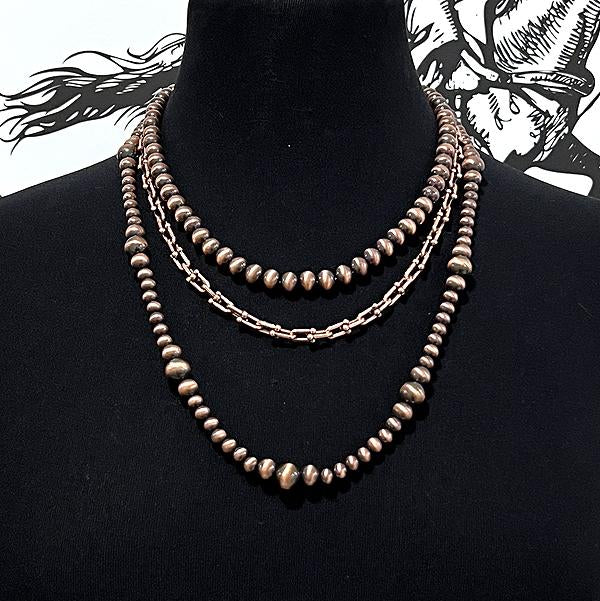 3 Pc Navajo Copper Layered Necklace