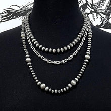 3 Pc Navajo Silver Layered Necklace