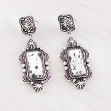 Tribal White Buffalo Turquoise (howlite) earrings - My Wyo Designs