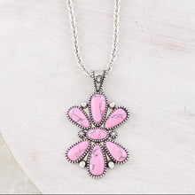 Pink Stone Half Floral Necklace