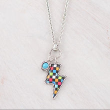 Checkered Lightning Bolt Necklace - My Wyo Designs