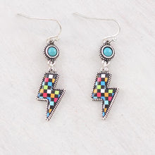Checkered Lightning Bolt Earrings