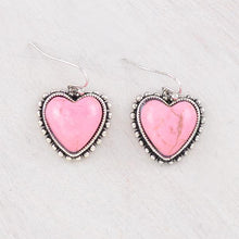 Pink Western Heart Earrings