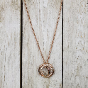 Rose Gold ~Swirling Circle Necklace - My Wyo Designs