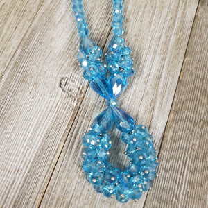 Light Blue Cut Glass Loop Necklace - My Wyo Designs