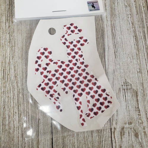 Red Hearts Waterproof Bucking Horse sticker - My Wyo Designs