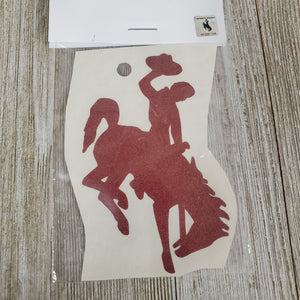 Brick Red Glitter Waterproof Bucking Horse sticker - My Wyo Designs