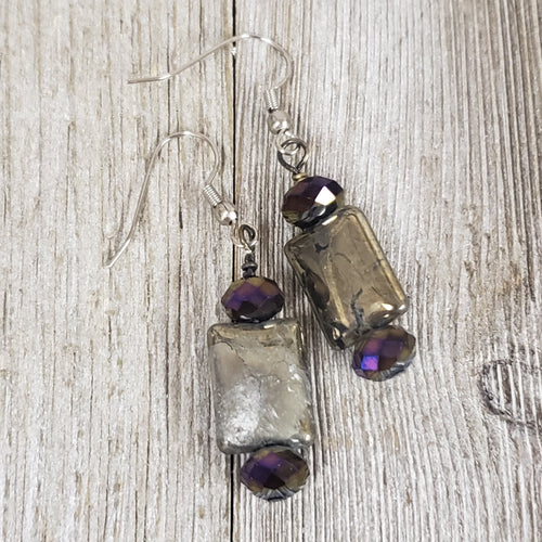 Bronze Chicklet drop Earrings - My Wyo Designs