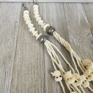 Vintage Mexican Bone Carved Elephant Multi Strand Necklace - My Wyo Designs