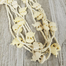 Vintage Mexican Bone Carved Elephant Multi Strand Necklace - My Wyo Designs