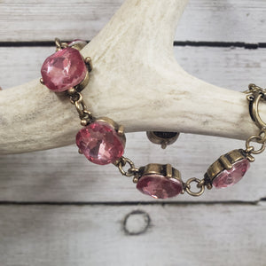 Faceted Stone Bracelet ~Pink - My Wyo Designs