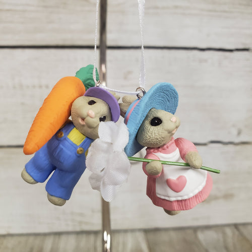 Bunny & Carrot, Bunny in Bonnet Small Hallmark Easter Ornament - My Wyo Designs
