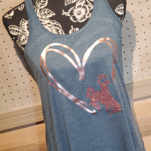 Hearts of Rose Flowy Denim Tank - My Wyo Designs