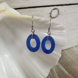 Beach Glass ~Oval~ Royal Earrings - My Wyo Designs