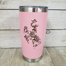 Light Pink Bucking Horse & Rider®️ Tumbler ~Cheetah & Roses - My Wyo Designs