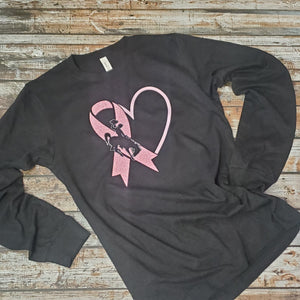 Buckin' for a Cure HEART & BUCKING HORSE ~ Long Sleeve Tee {pre-order} - My Wyo Designs