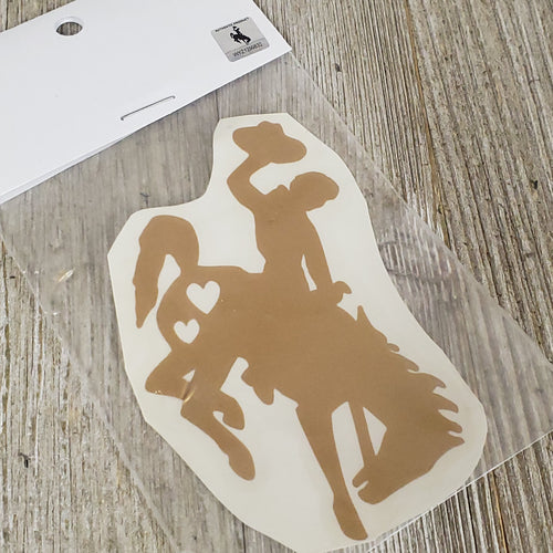 Matte Gold Fleck Waterproof Bucking Horse sticker