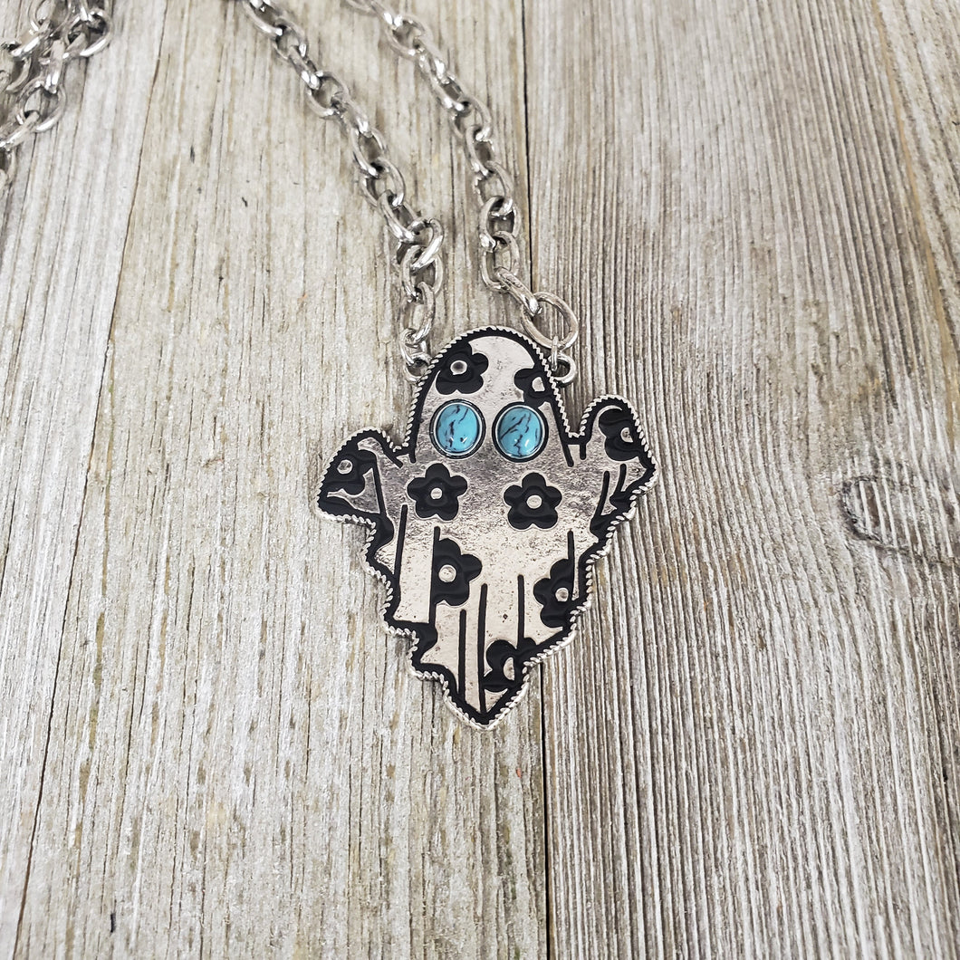 Floral Happy Ghost Necklace - My Wyo Designs