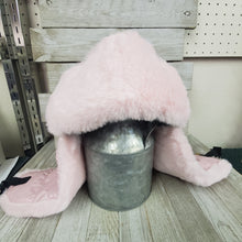 Dusty Pink Puffer Faux Fur Trapper Cap - My Wyo Designs