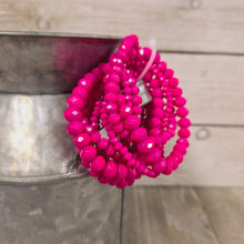 Multi-strand Cut Glass Bead Bracelets ~Hot Pink - My Wyo Designs