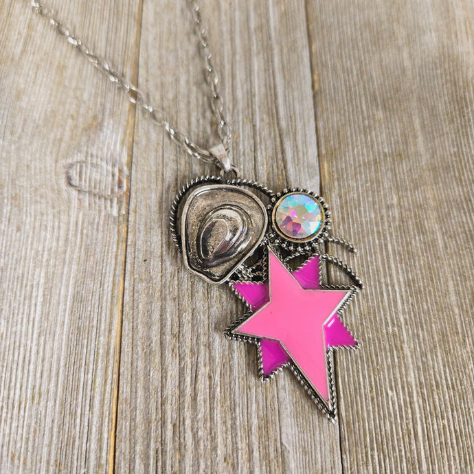 Pink Star Cowgirl Necklace