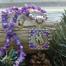 Bucking Horse & Rider Necklace~ Amethyst Purple - My Wyo Designs
